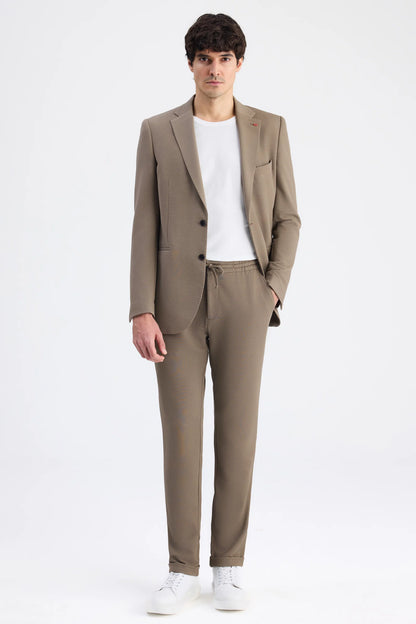 Twn Slim Fit Vizon Armürlü Kumaş Ceket