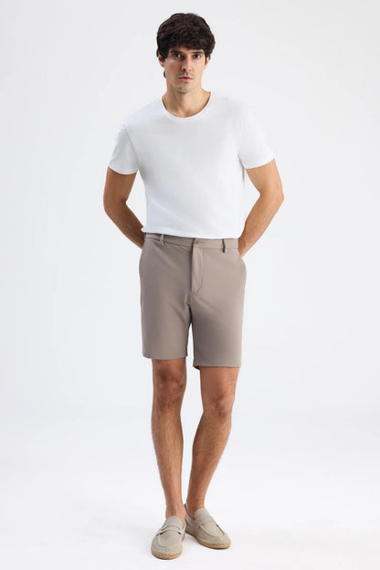 Ds Damat Relaxed Fit (pilesiz) Vizon Düz Şort