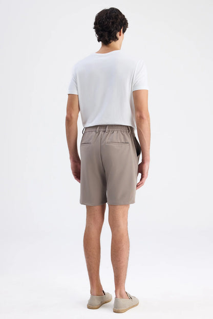Ds Damat Relaxed Fit (pilesiz) Vizon Düz Şort
