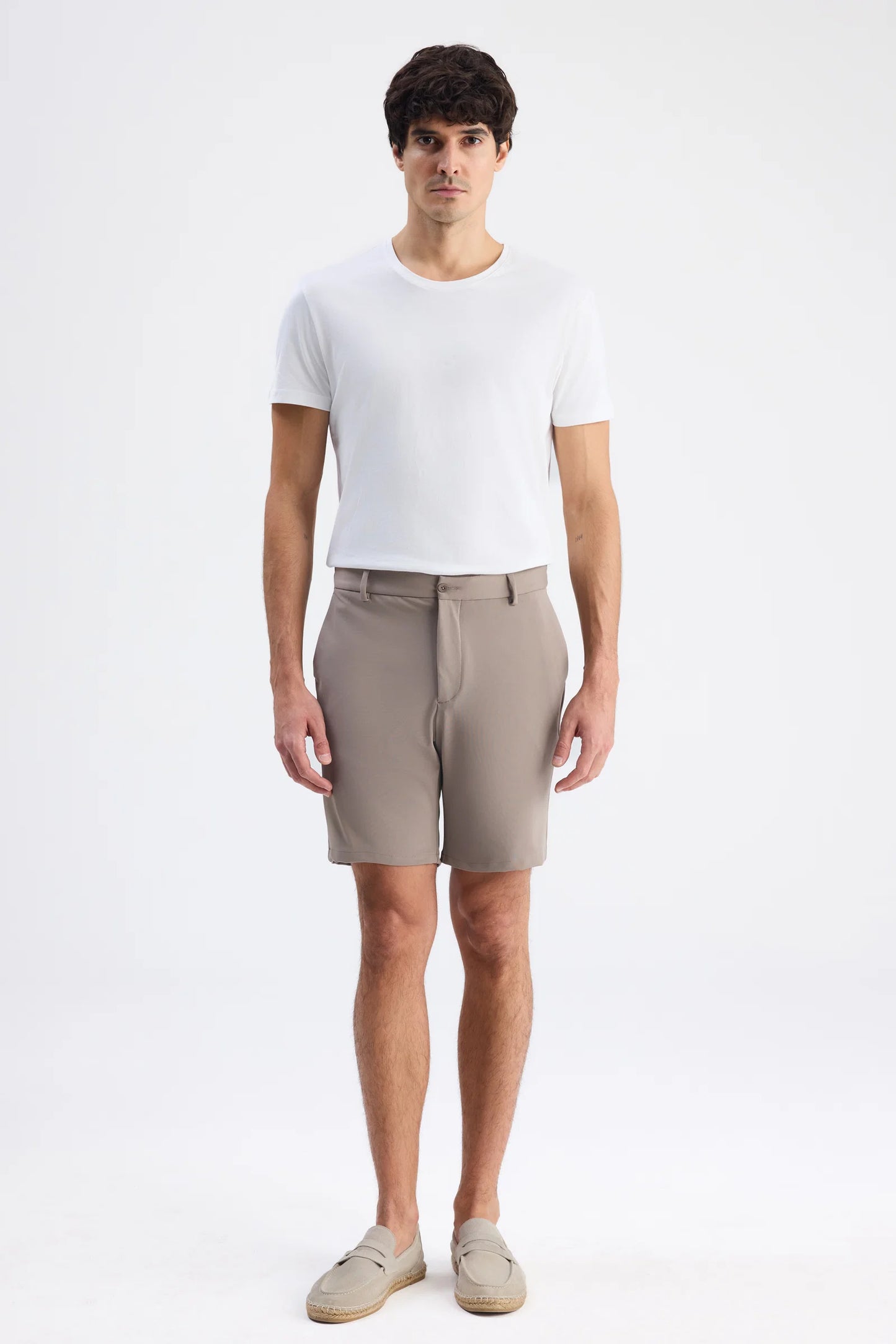 Ds Damat Relaxed Fit (pilesiz) Vizon Düz Şort
