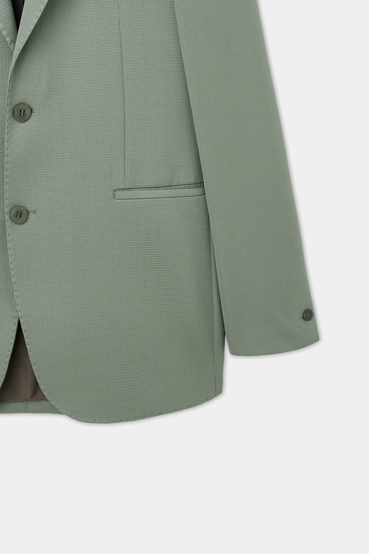 Twn Slim Fit Haki Armürlü Kumaş Ceket