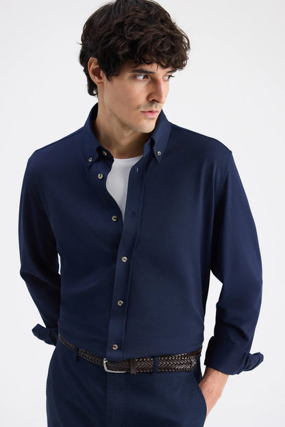Ds Damat Comfort Lacivert Oxford Gömlek