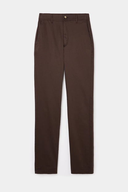 Ds Damat Relaxed Fit (pilesiz) Kahverengi Gabardin Chino Pantolon