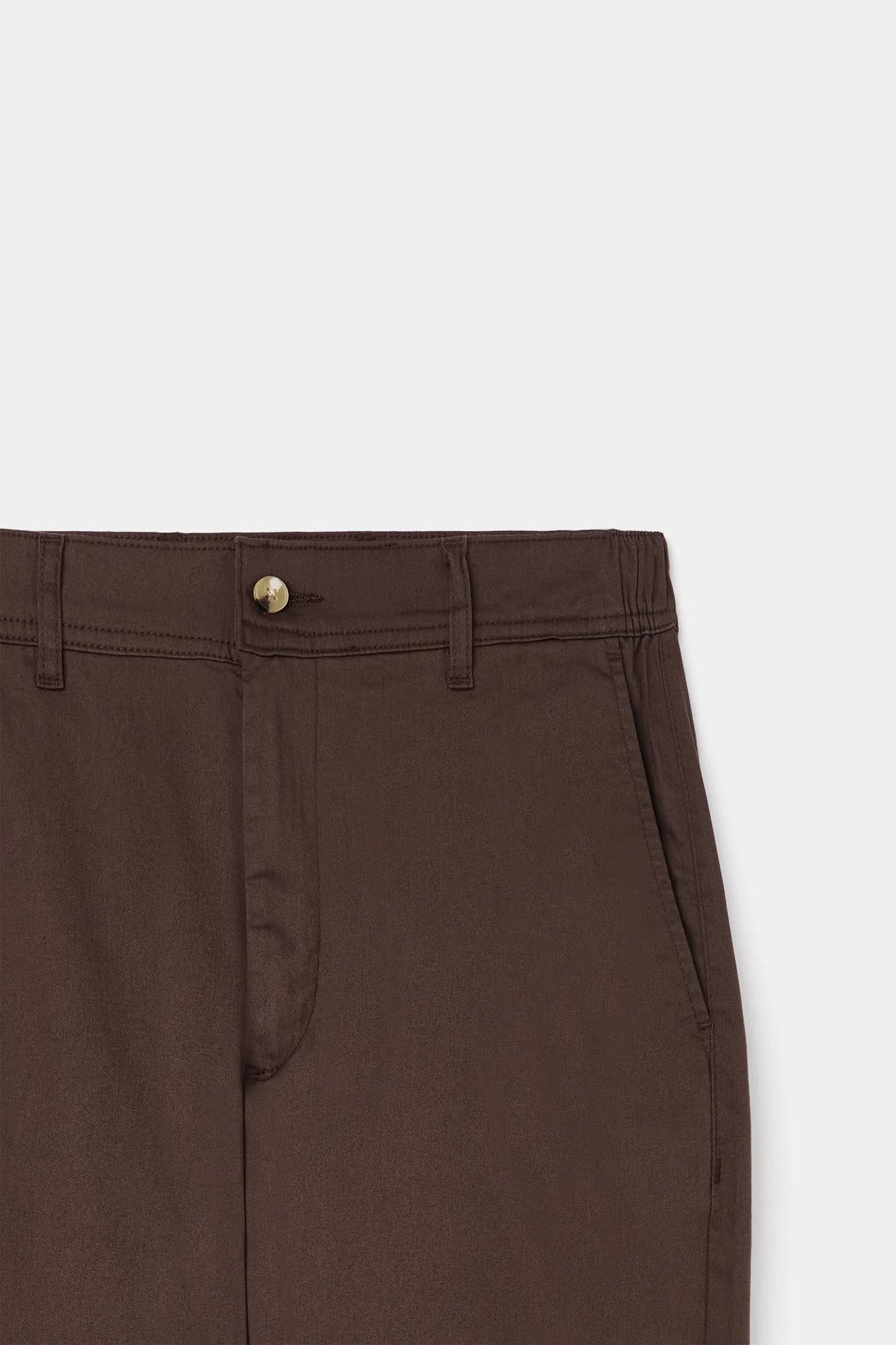 Ds Damat Relaxed Fit (pilesiz) Kahverengi Gabardin Chino Pantolon
