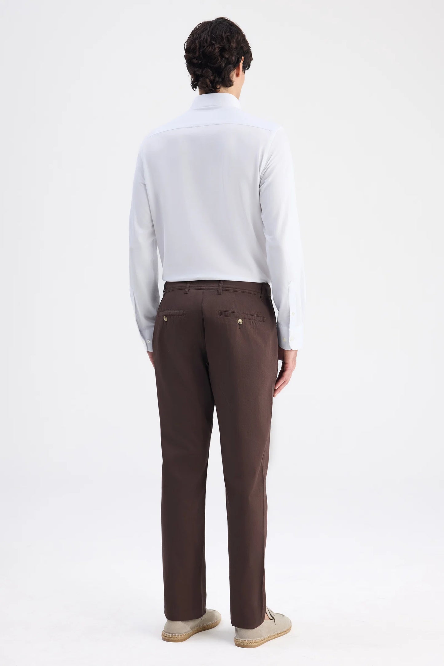 Ds Damat Relaxed Fit (pilesiz) Kahverengi Gabardin Chino Pantolon