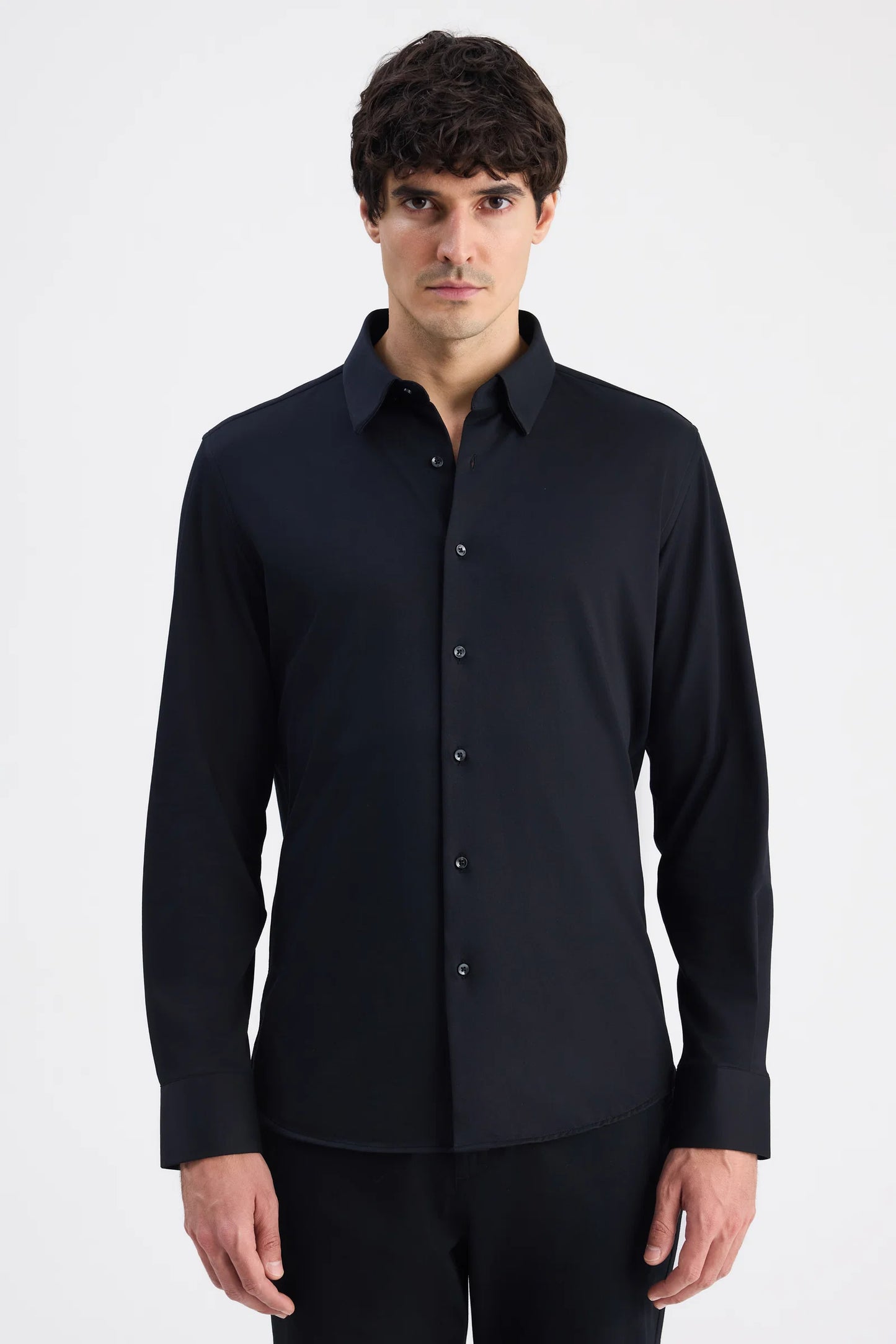 Ds Damat Slim Fit Siyah Örme Gömlek