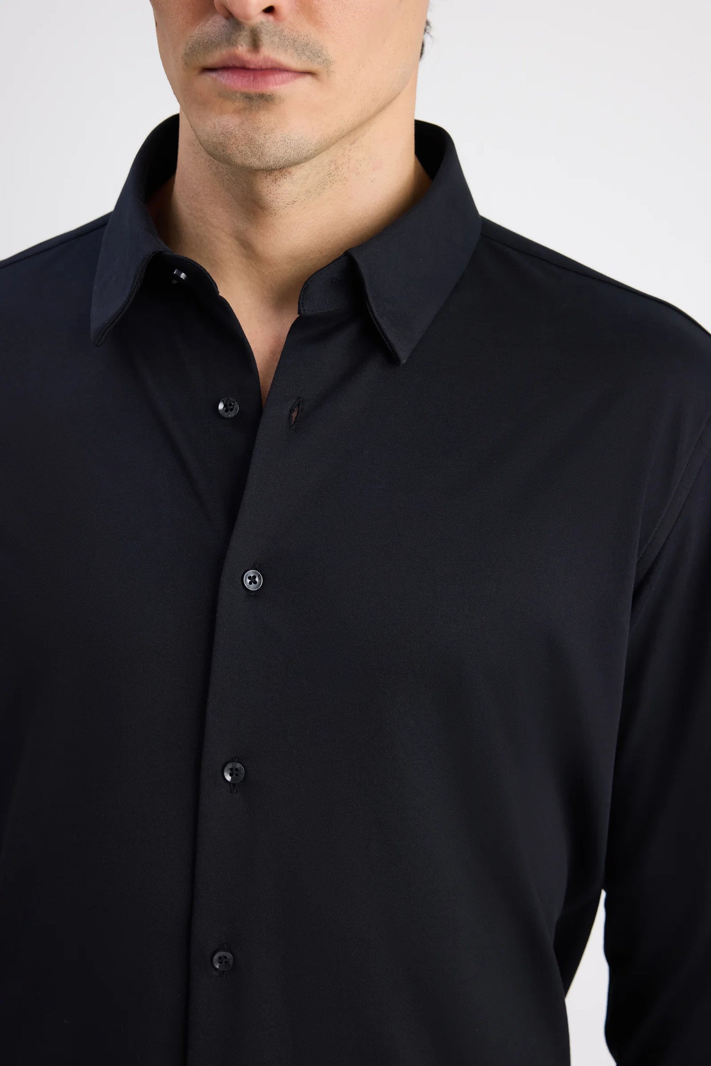 Ds Damat Slim Fit Siyah Örme Gömlek
