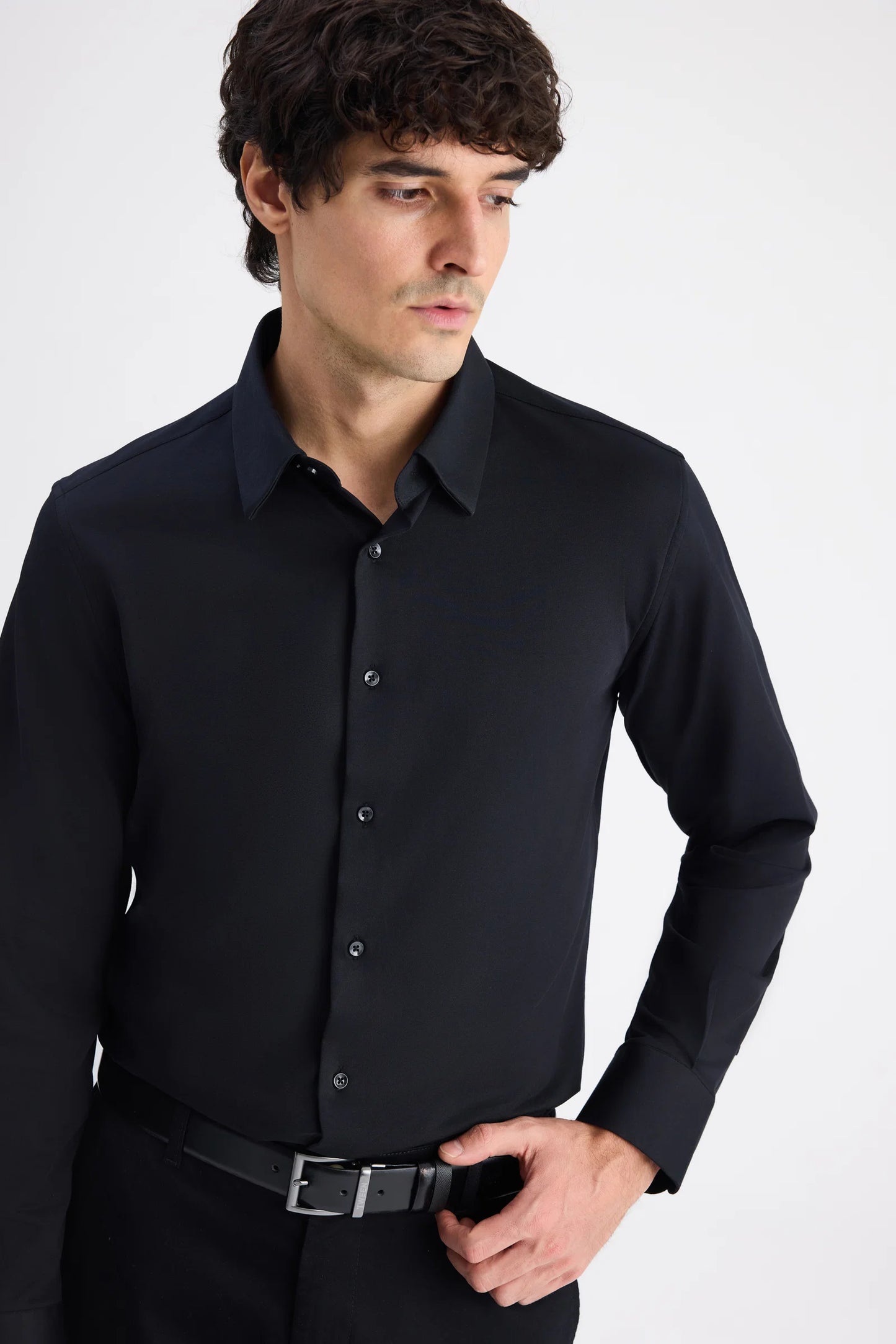 Ds Damat Slim Fit Siyah Örme Gömlek