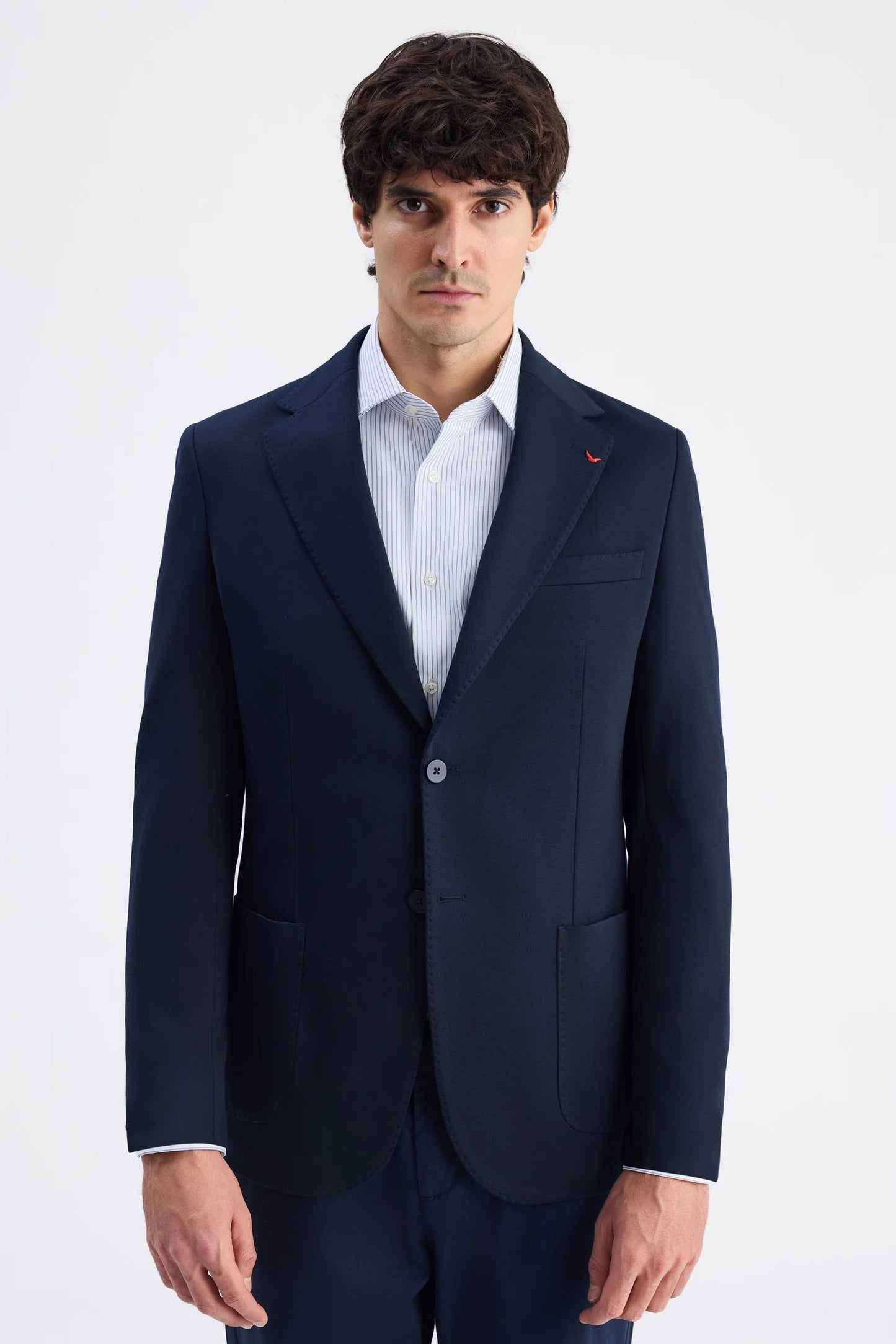 Ds Damat Regular Fit Lacivert Armürlü Kumaş Ceket