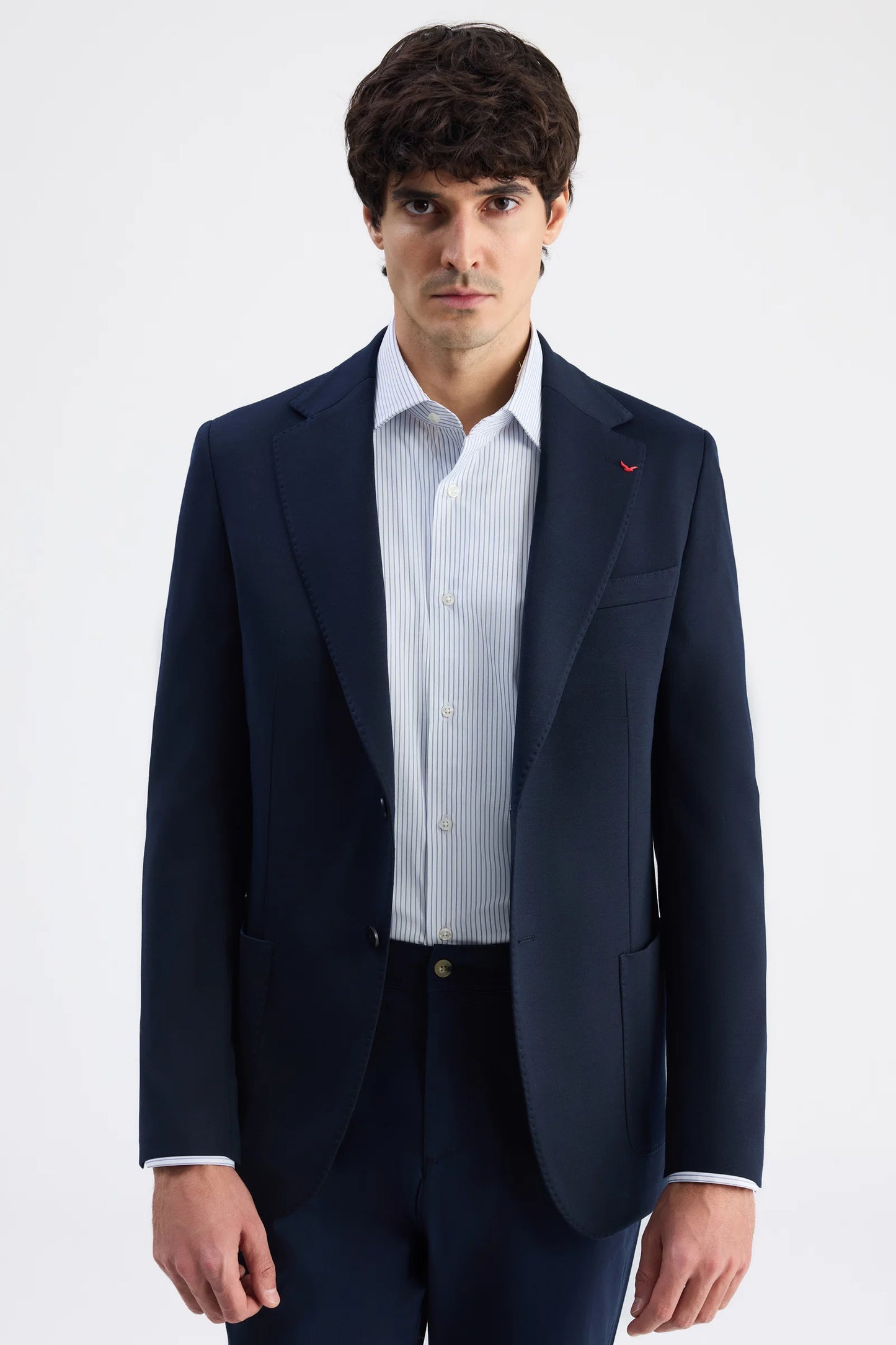 Ds Damat Regular Fit Lacivert Armürlü Kumaş Ceket