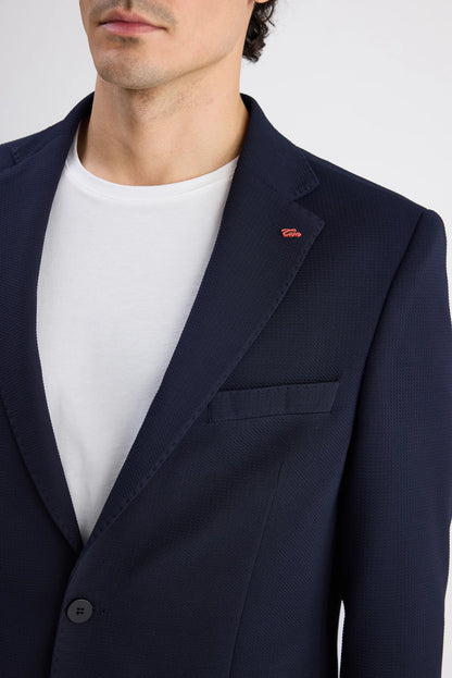 Twn Slim Fit Lacivert Armürlü Kumaş Ceket