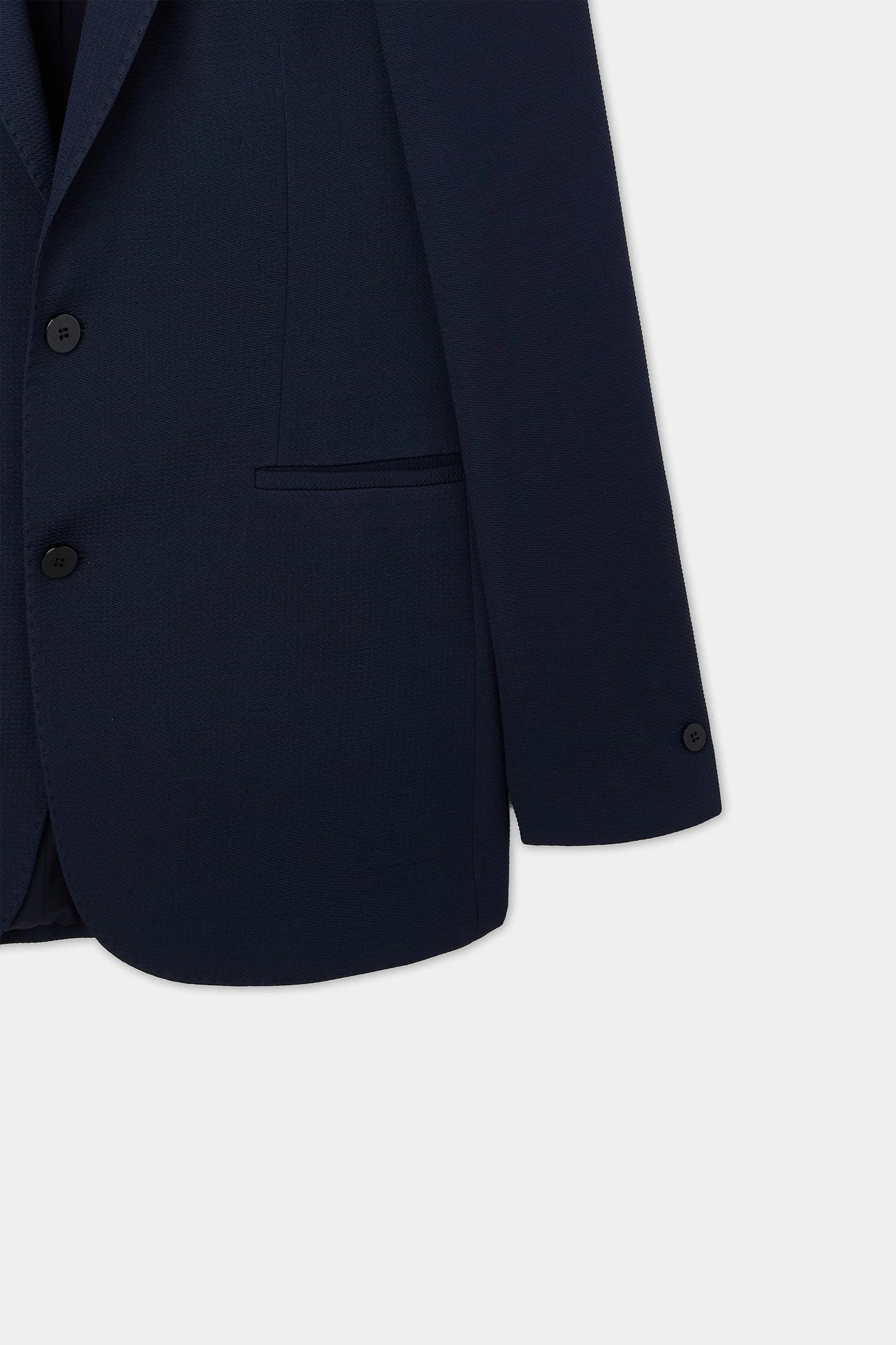 Twn Slim Fit Lacivert Armürlü Kumaş Ceket
