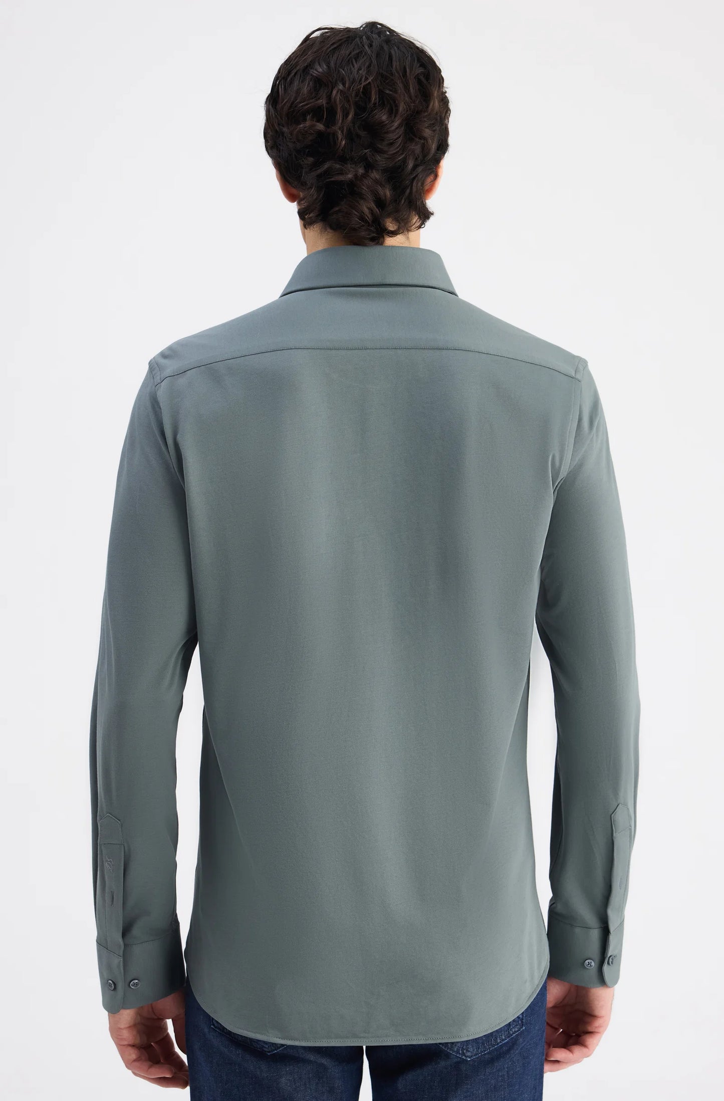 Ds Damat Slim Fit Haki Örme Gömlek