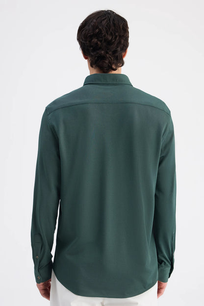 Ds Damat Comfort Zümrüt Yeşili Oxford Gömlek
