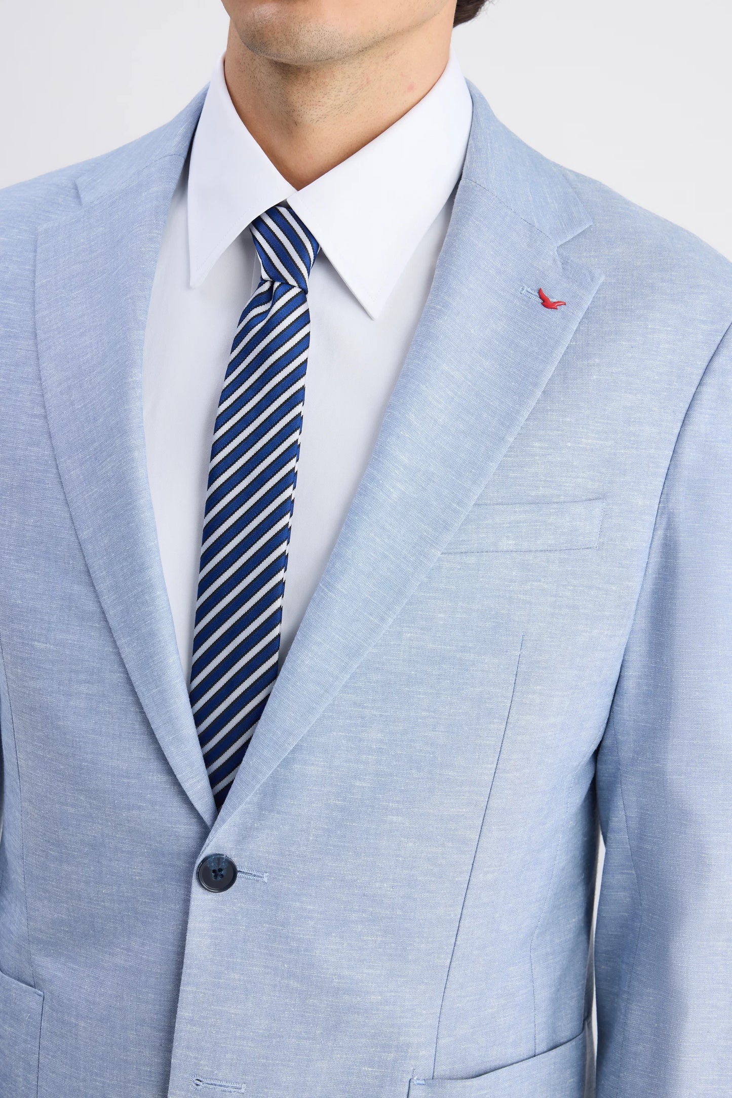 Ds Damat Slim Fit Mavi Düz Kumaş Ceket