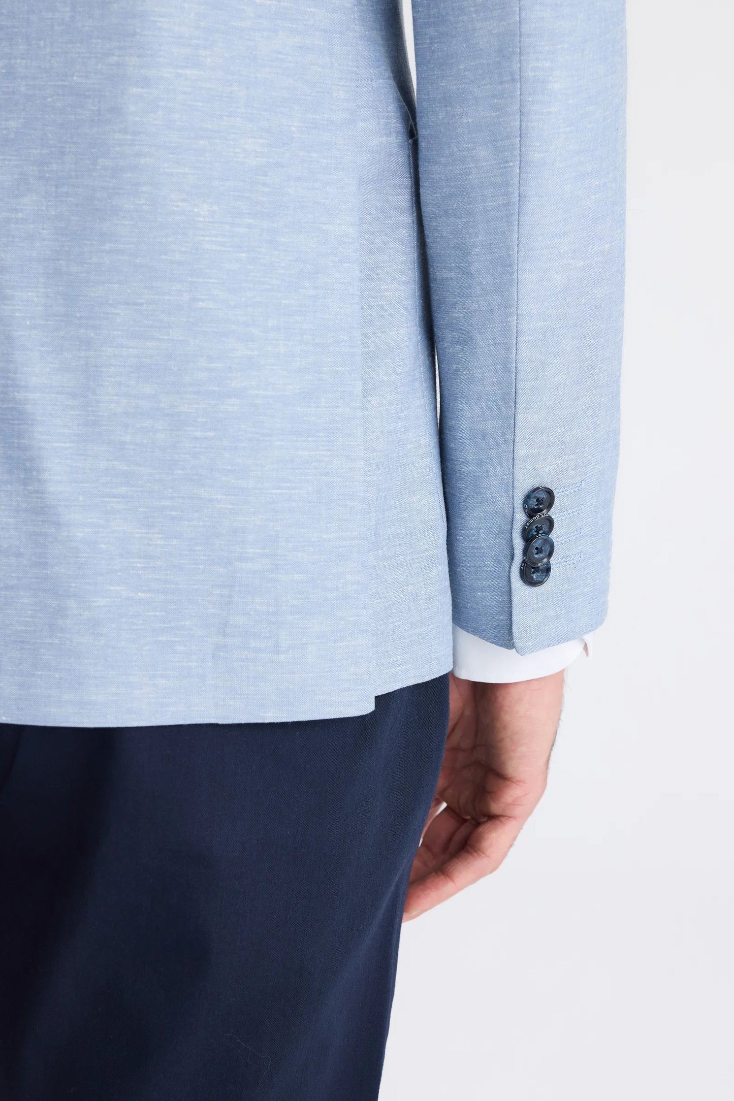 Ds Damat Slim Fit Mavi Düz Kumaş Ceket