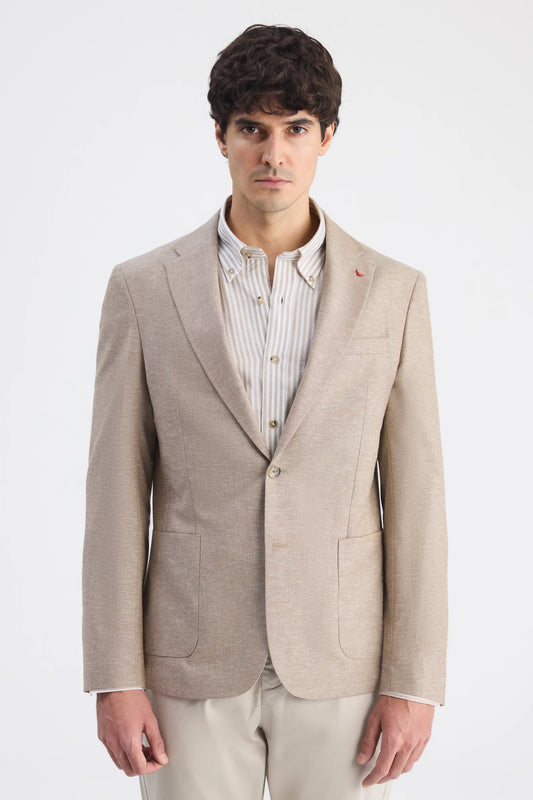 Ds Damat Slim Fit Vizon Düz Kumaş Ceket