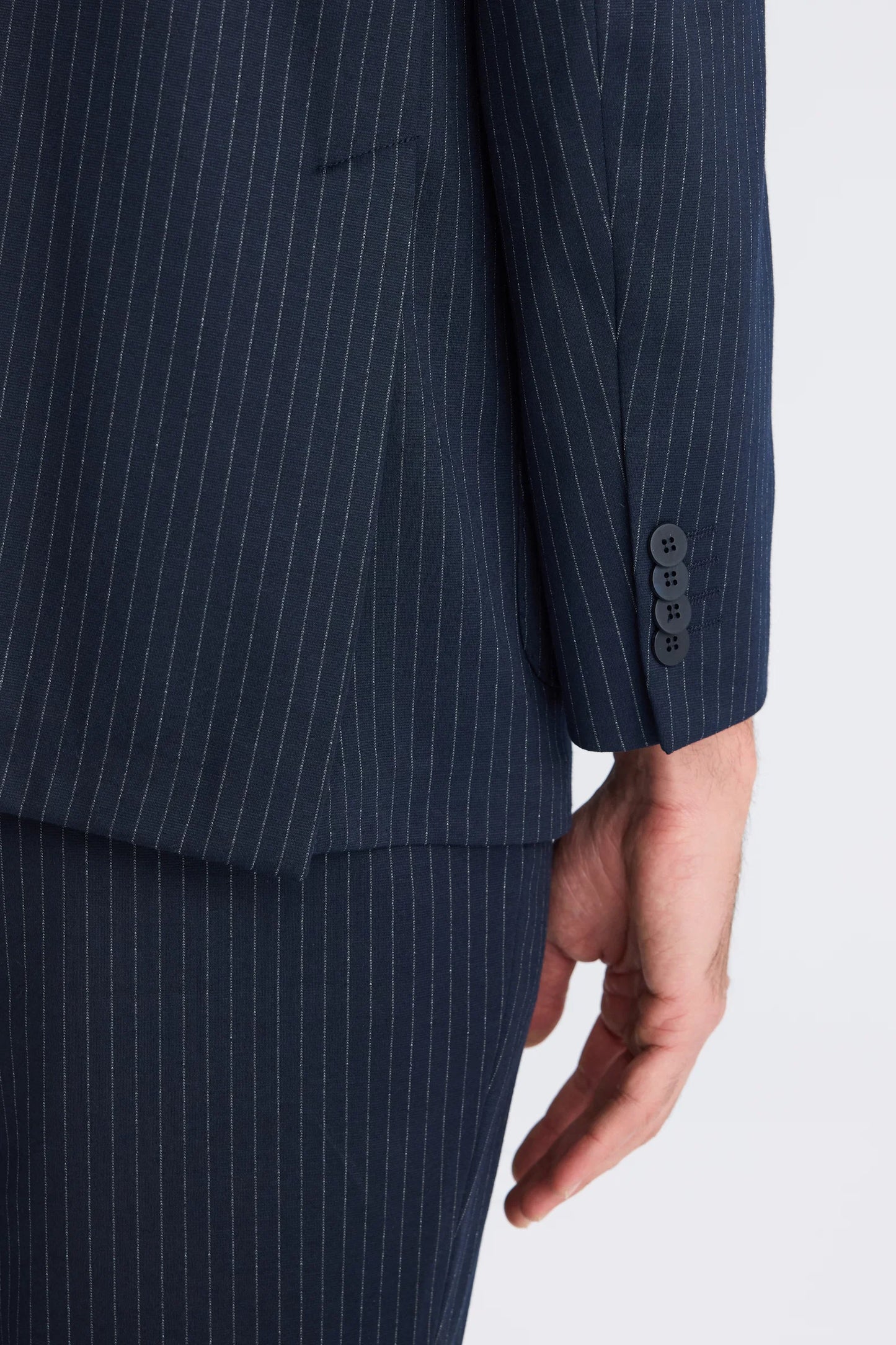 Ds Damat Comfort Fit Lacivert Çizgili Takim Elbise