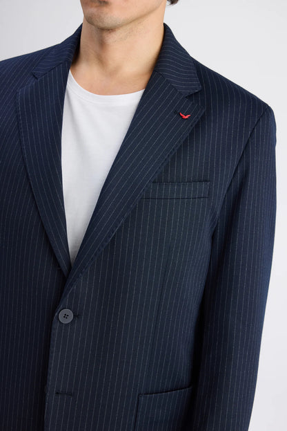Ds Damat Comfort Fit Lacivert Çizgili Takim Elbise