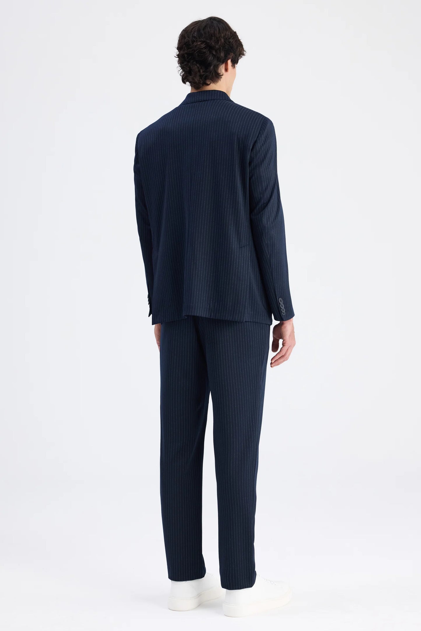 Ds Damat Comfort Fit Lacivert Çizgili Takim Elbise
