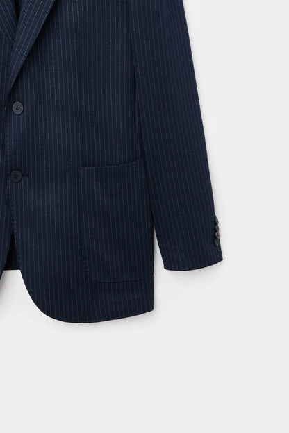 Ds Damat Comfort Fit Lacivert Çizgili Takim Elbise