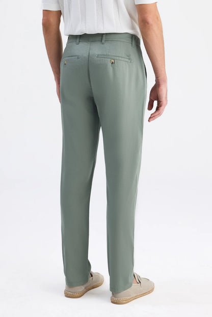 Ds Damat Comfort Fit Yeşil Gabardin Chino Pantolon