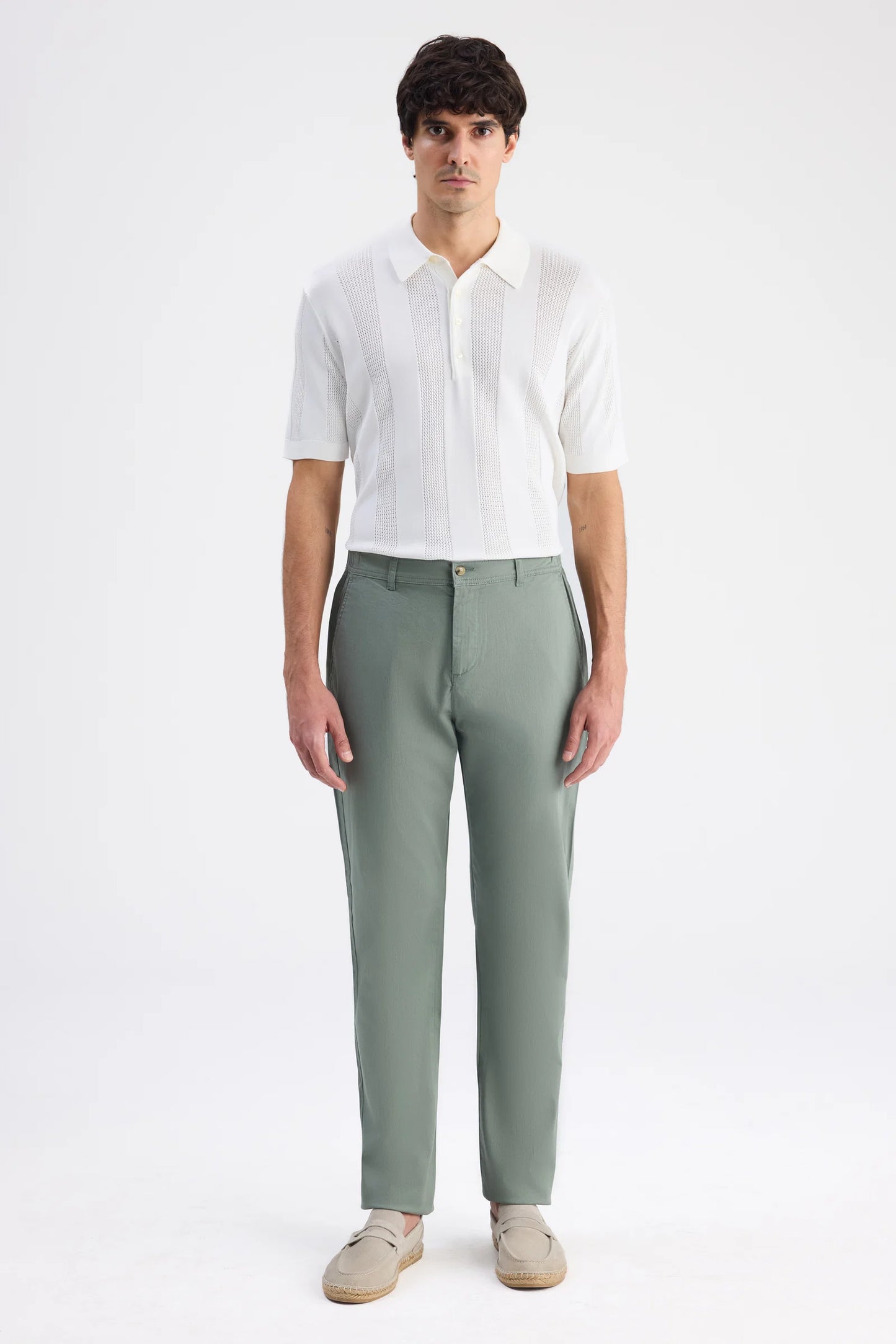 Ds Damat Comfort Fit Yeşil Gabardin Chino Pantolon