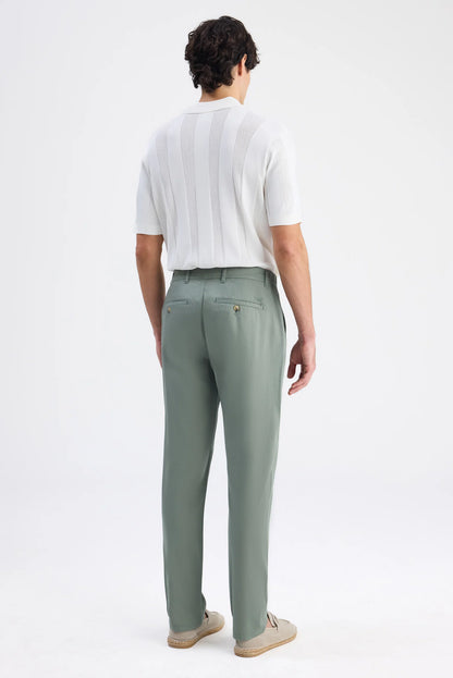Ds Damat Comfort Fit Yeşil Gabardin Chino Pantolon