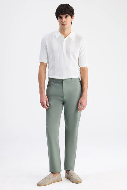 Ds Damat Comfort Fit Yeşil Gabardin Chino Pantolon