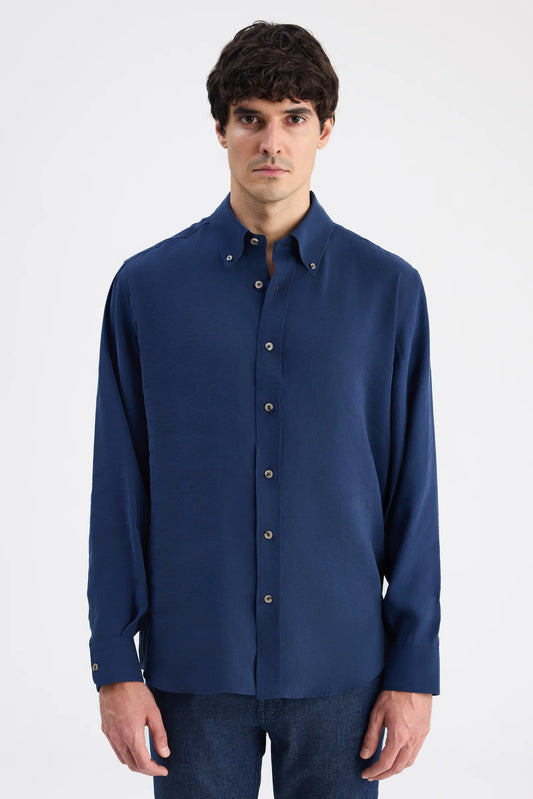 Ds Damat Comfort Indigo Düz Gömlek
