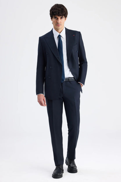 Ds Damat Regular Fit Koyu Lacivert Düz Takim Elbise