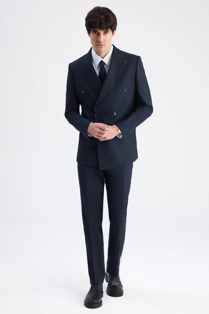 Ds Damat Regular Fit Koyu Lacivert Düz Takim Elbise