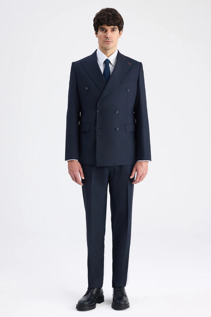 Ds Damat Regular Fit Koyu Lacivert Düz Takim Elbise