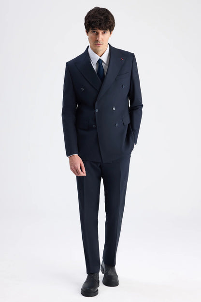 Ds Damat Regular Fit Koyu Lacivert Düz Takim Elbise