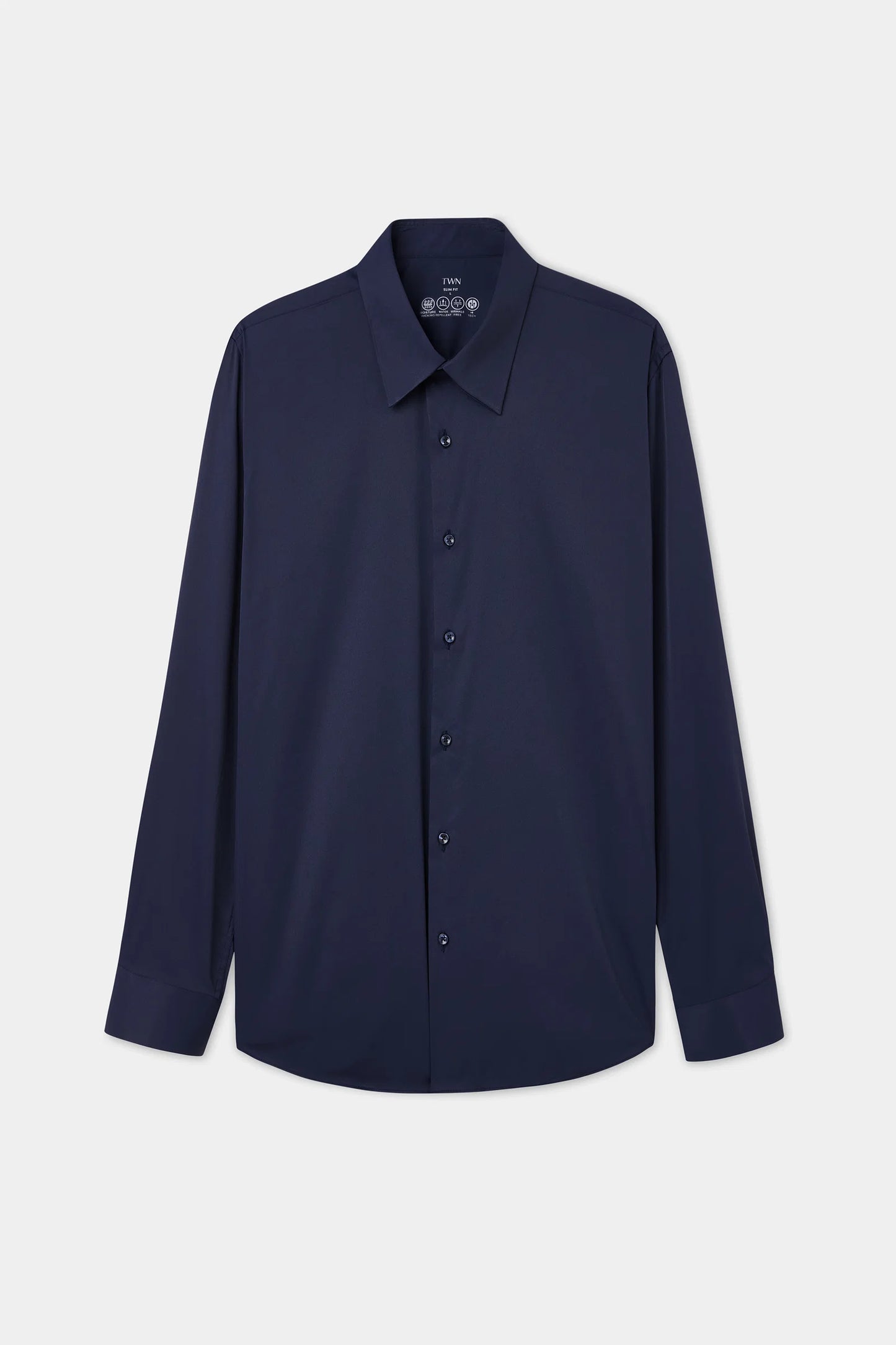 Twn Slim Fit Lacivert Düz Travel Gömlek