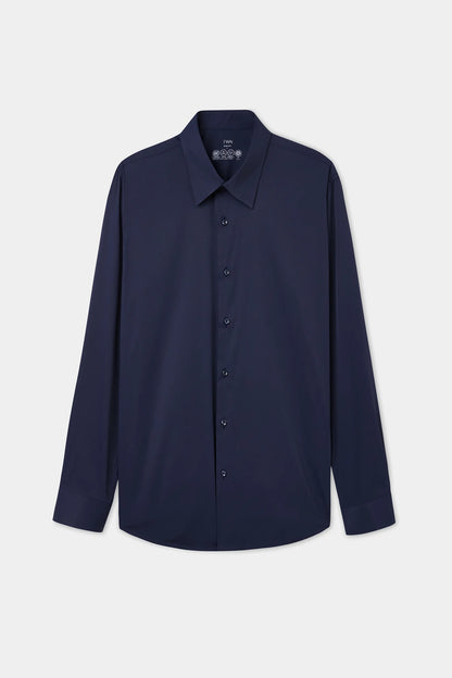Twn Slim Fit Lacivert Düz Travel Gömlek