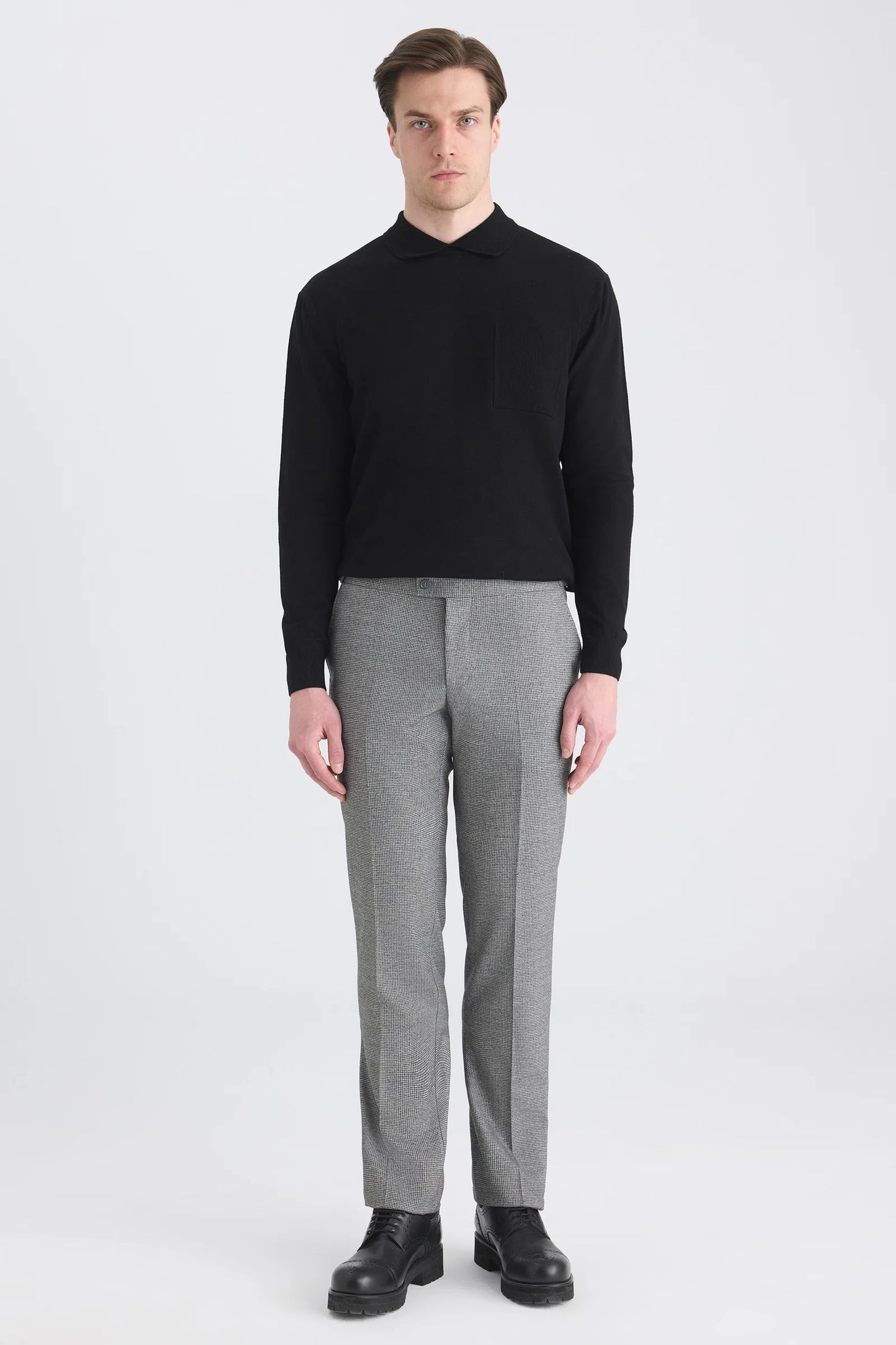 Ds Damat Regular Fit Gri Kazayağı Kumaş Pantolon