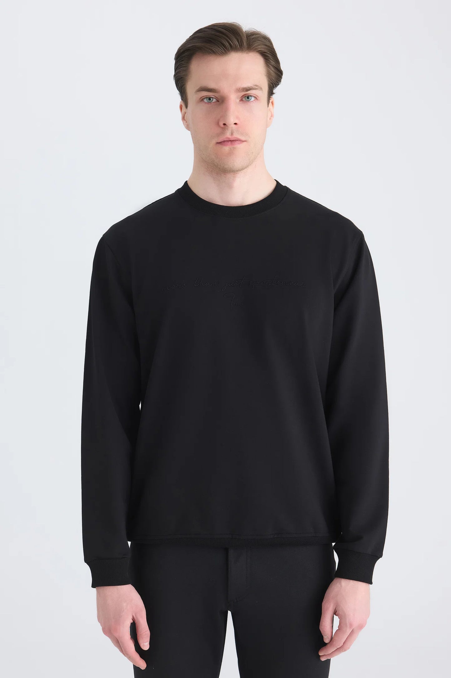 Twn Relaxed Fit Siyah Düz Sweatshirt