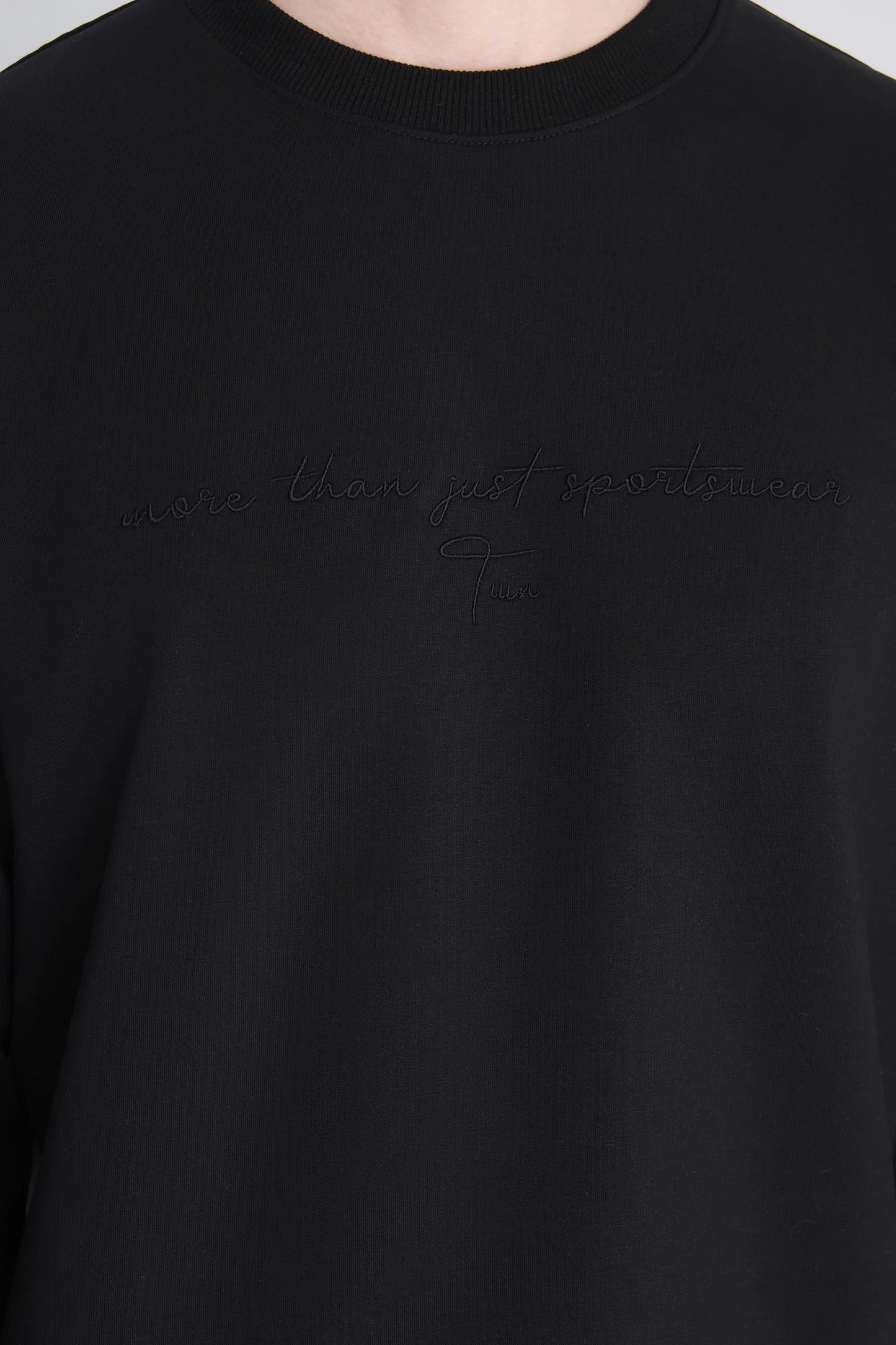 Twn Relaxed Fit Siyah Düz Sweatshirt