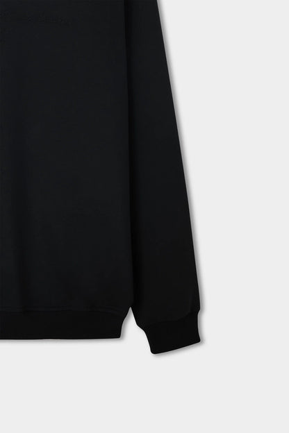 Twn Relaxed Fit Siyah Düz Sweatshirt