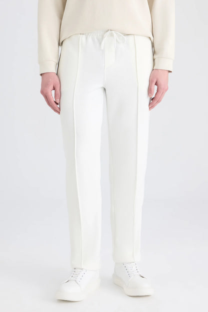Ds Damat Regular Fit Ekru Düz Eşofman Alt