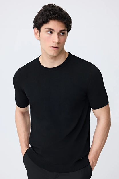 Tween Siyah Yazlık Rayon Triko Kazak