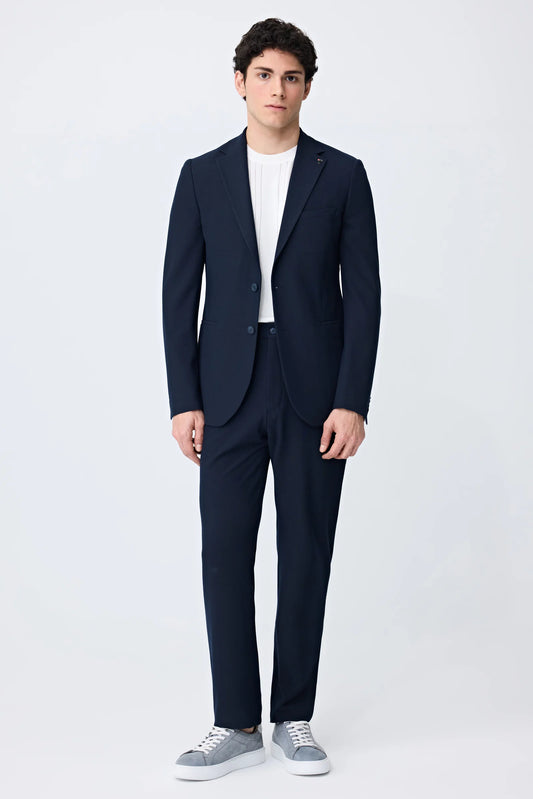 Tween Slim Fit Lacivert Çizgili Takim Elbise