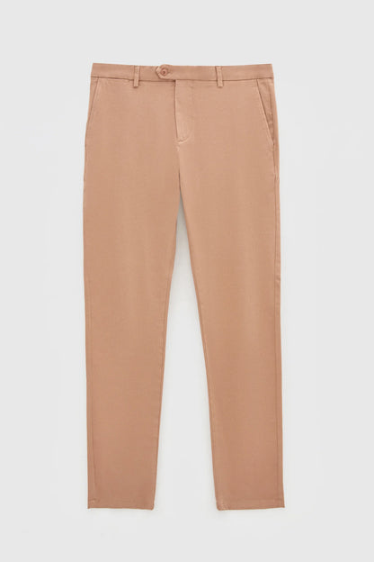 Damat Slim Fit Camel Gabardin Chino Pantolon
