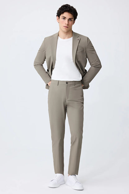Tween Relaxed Fit (pilesiz) Koyu Bej Armürlü Kumaş Pantolon