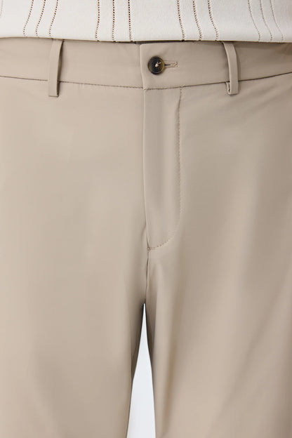 Tween Relaxed Fit (pilesiz) Bej Düz Kumaş Pantolon