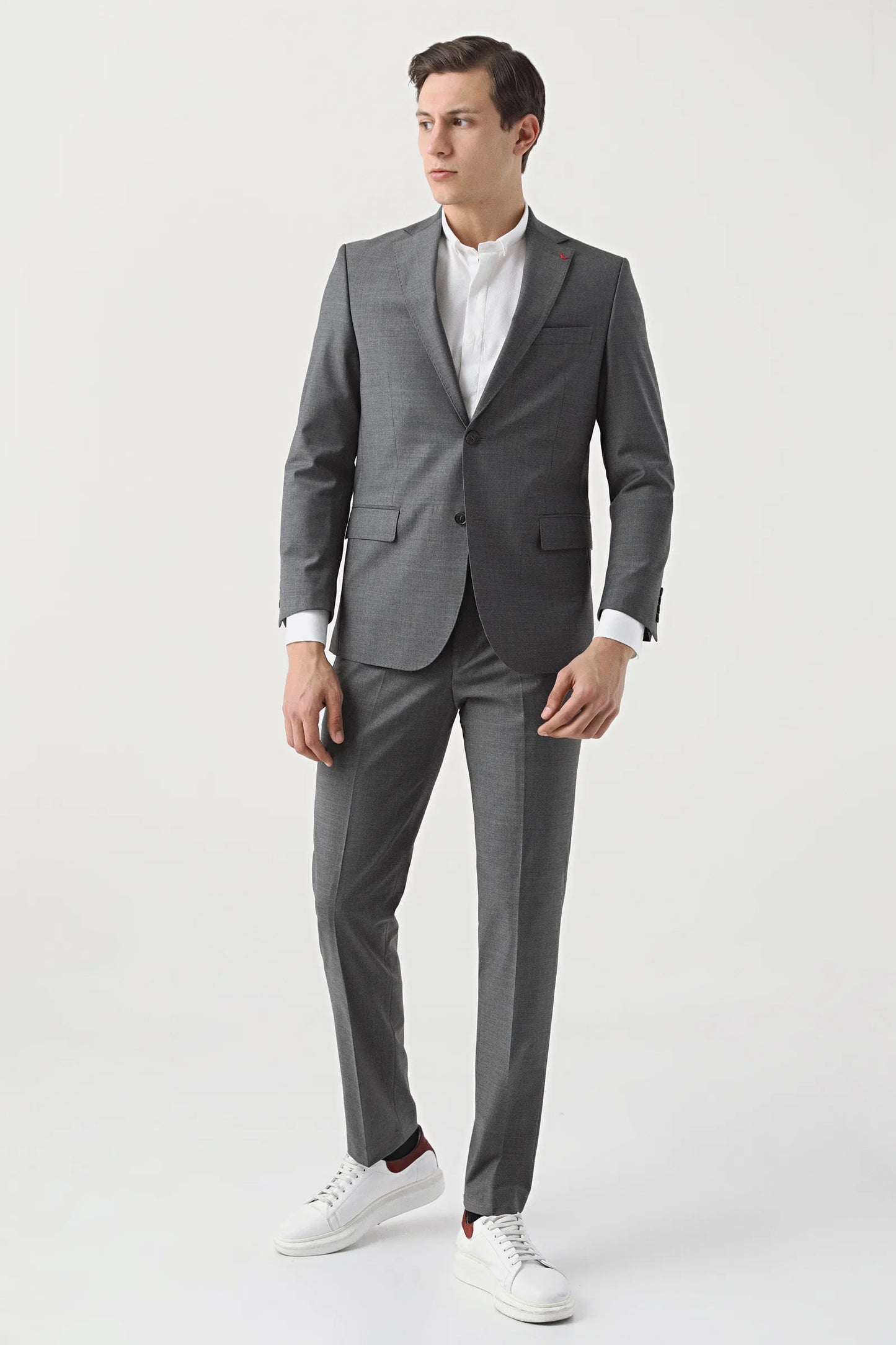 Ds Damat Comfort Fit Gri Düz Takim Elbise