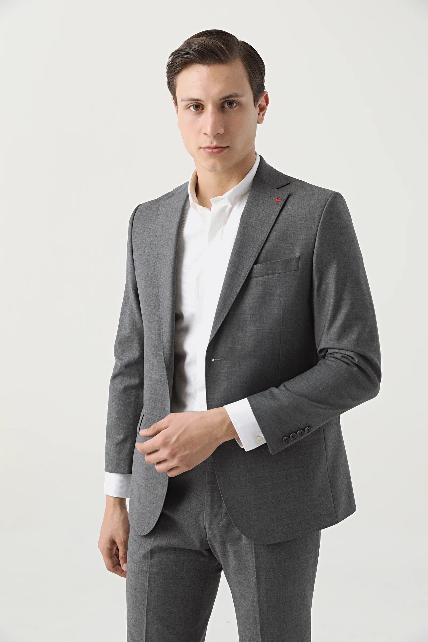 Ds Damat Comfort Fit Gri Düz Takim Elbise