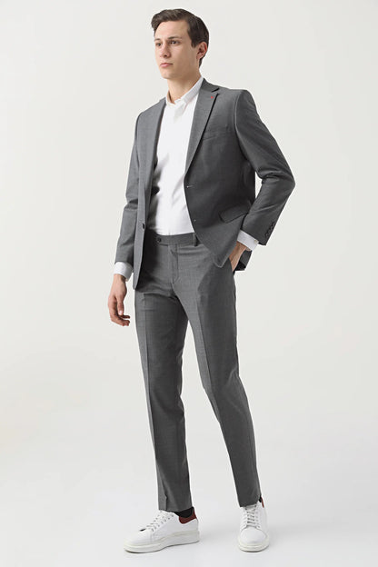 Ds Damat Comfort Fit Gri Düz Takim Elbise
