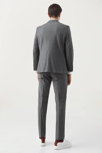 Ds Damat Comfort Fit Gri Düz Takim Elbise